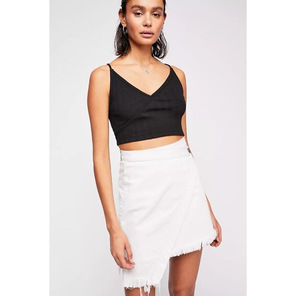 One Teaspoon Wild Thing Skirt Size 25 XS White Denim Festival Wrap Mini Jean - Picture 9 of 9